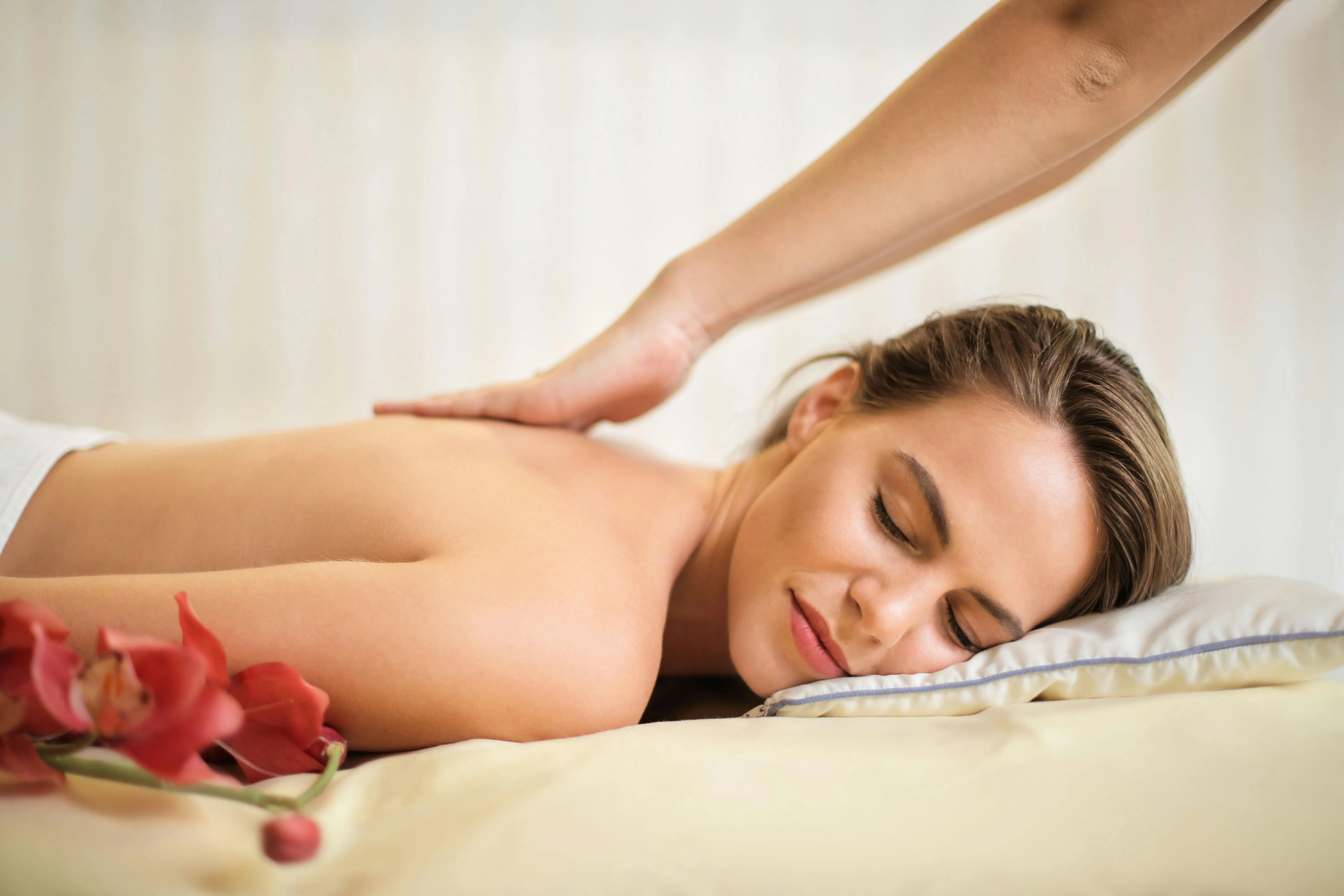 lady in a stone massage